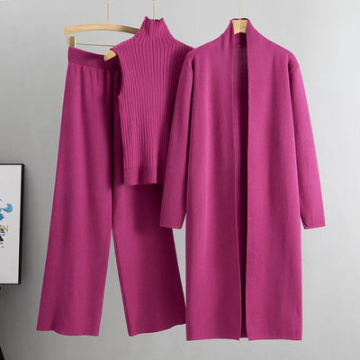 Amélie | Ensemble Tricot Femme 3 Pièces Élégance et Confort Lunnav
