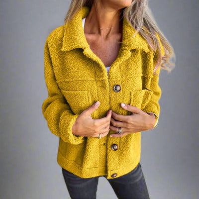 Adèle | Veste en Tissu Sherpa à Col à Revers pour Élégance et Chaleur lunnav