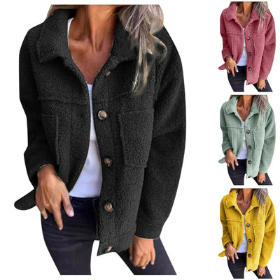 Adèle | Veste en Tissu Sherpa à Col à Revers pour Élégance et Chaleur lunnav